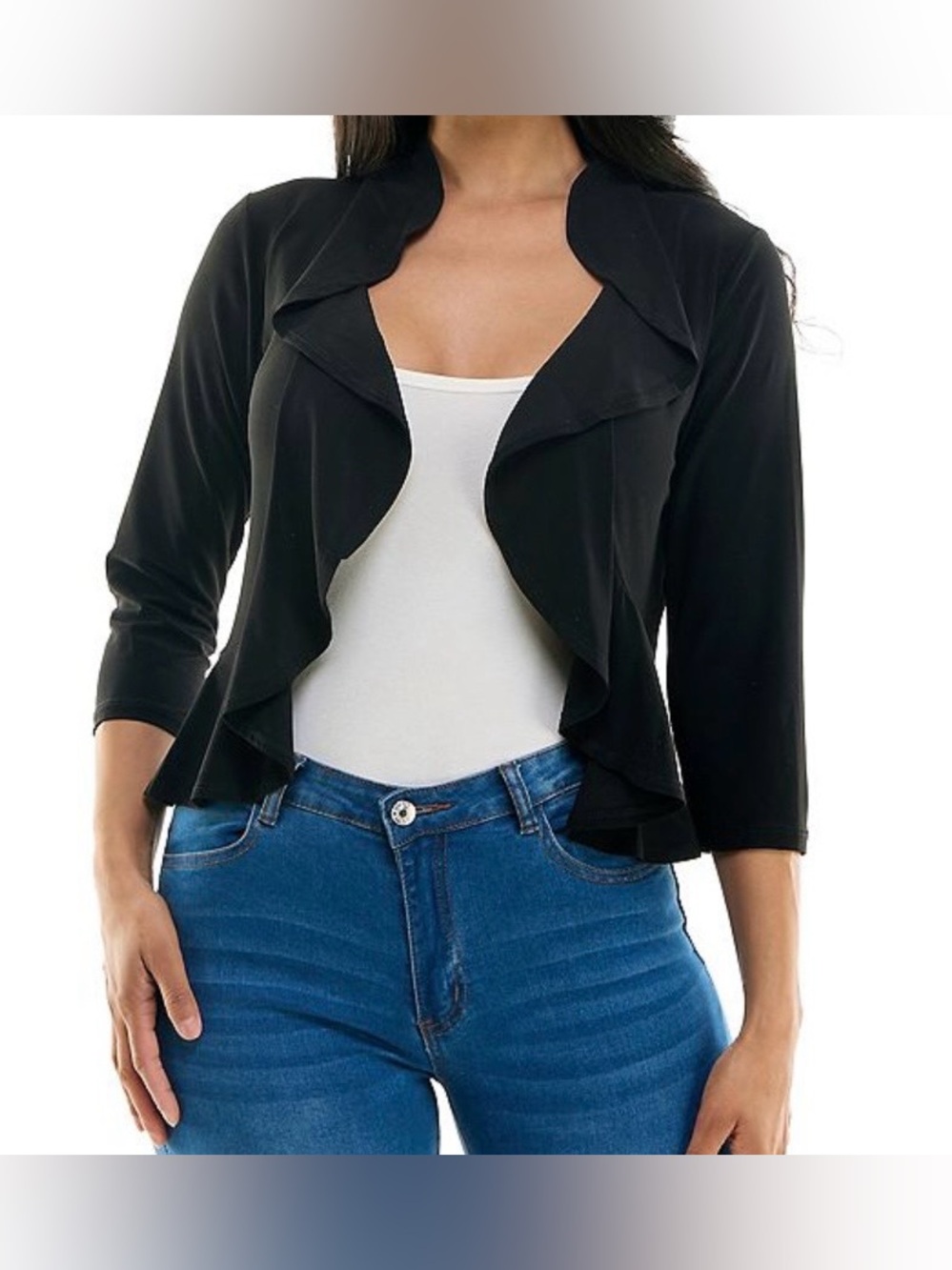 Nina Leonard Ruffle Front Cropped Cardigans Bundle - Picture 4 of 12